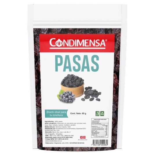 Pasas Doypack Condimensa 150Gr