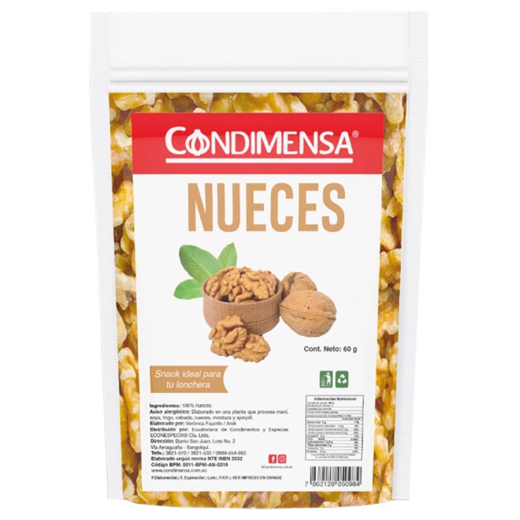 Nueces Peladas Doypack Condimensa 55Gr