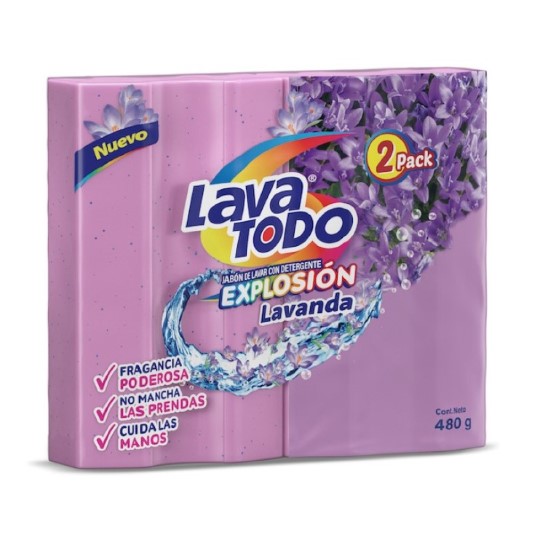 Jabón Lavatodo Explosion Lavanda 2 Pack 480 Gr