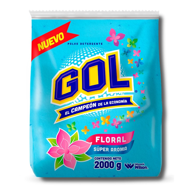 Detergente Gol En Polvo Floral 2000 Gr