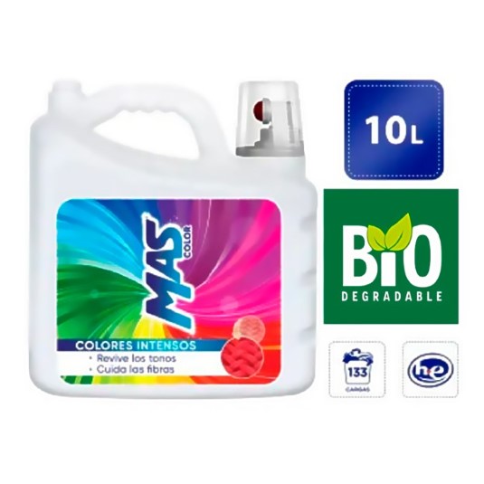 Detergente Mas Liquido Color 10 Lt