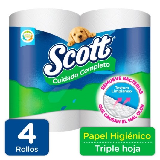 Papel Higienico Cuidado Completo Triple Hoja Scott X4