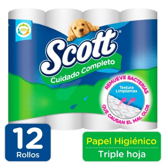Papel Higienico Cuidado Completo Triple Hoja Scott X12