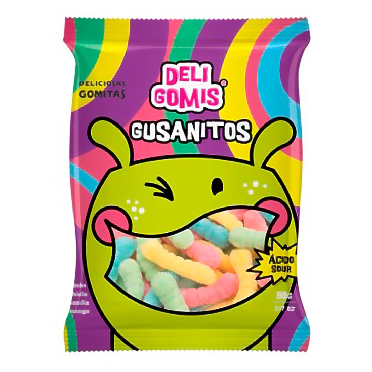 Gomitas de Gusanitos Acidos Deligomis 90GR