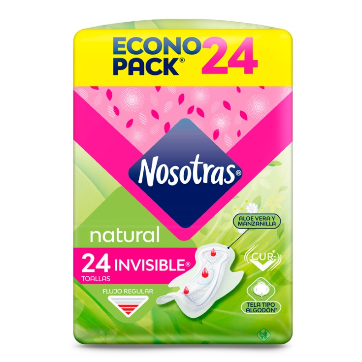 Toallas Higienicas Invisible Natural Nosotras X24