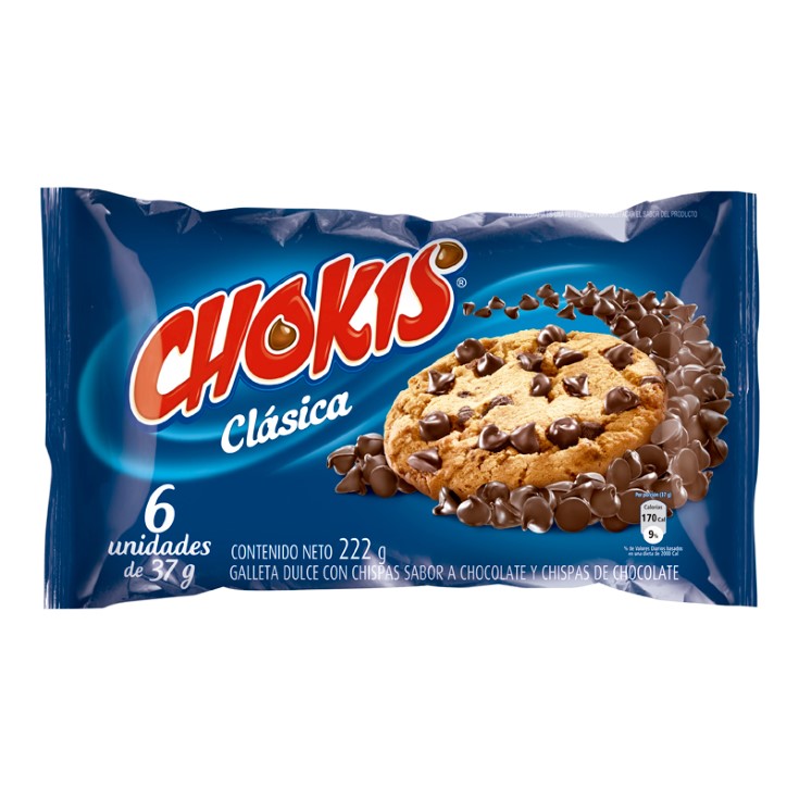 Galletas Clasicas con Chispas de Chocolate Chokis 222GR