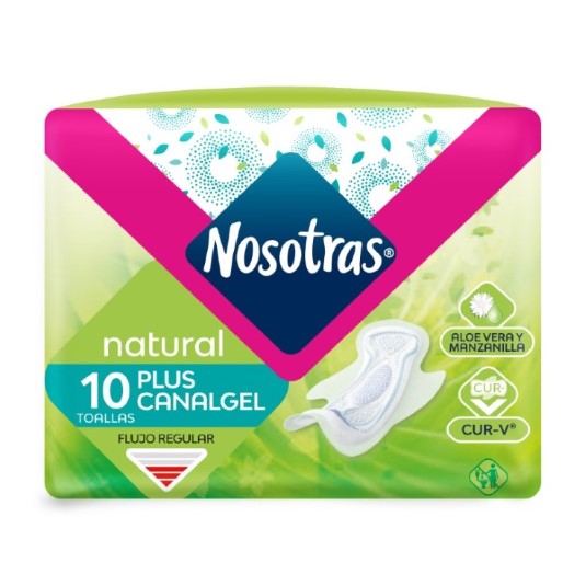 Toallas Higienicas Natural Plus Canalgel Nosotras 10 UND