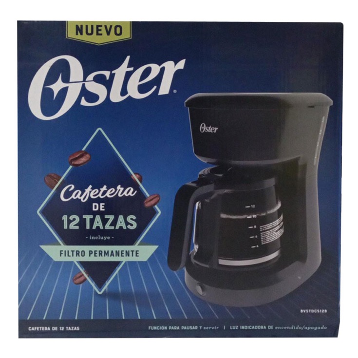 Cafetera Negra 12 Tazas Oster Bvstdcs12B-013 