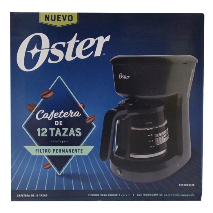 Cafetera Negra 12 Tazas Oster Bvstdcs12B-013