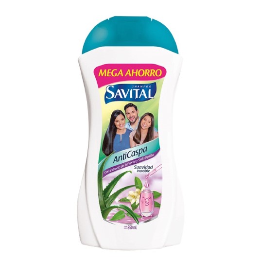 Shampoo Anticaspa con Te Verde y Seda Savital 850ML