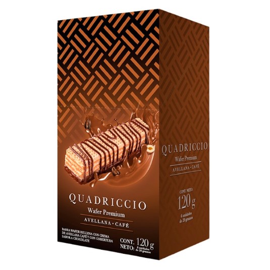 Wafer Barra Avellana Café Quadriccio 120GR