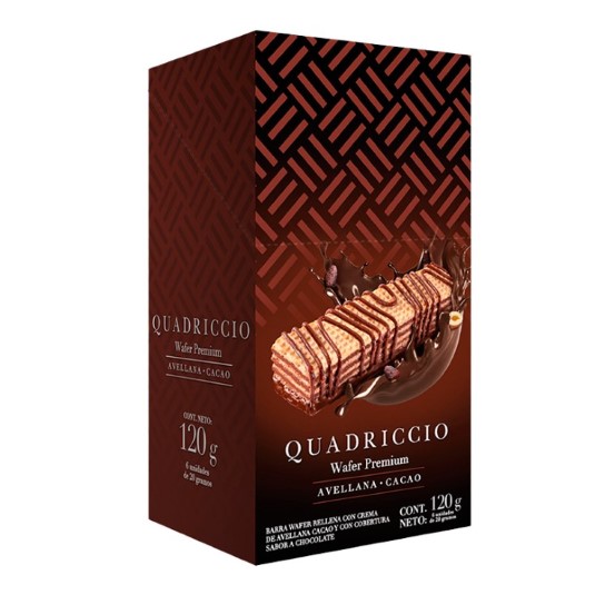 Wafer Barra Avellana Cacao Quadriccio 120GR