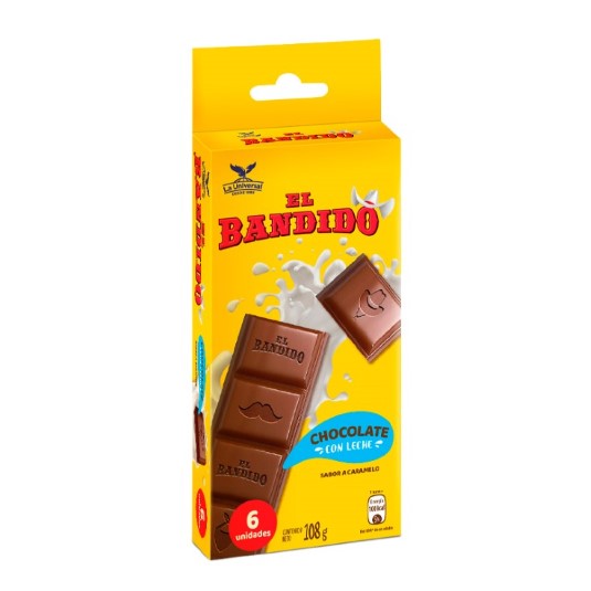 Chocolate con Leche X6 El Bandido 108GR