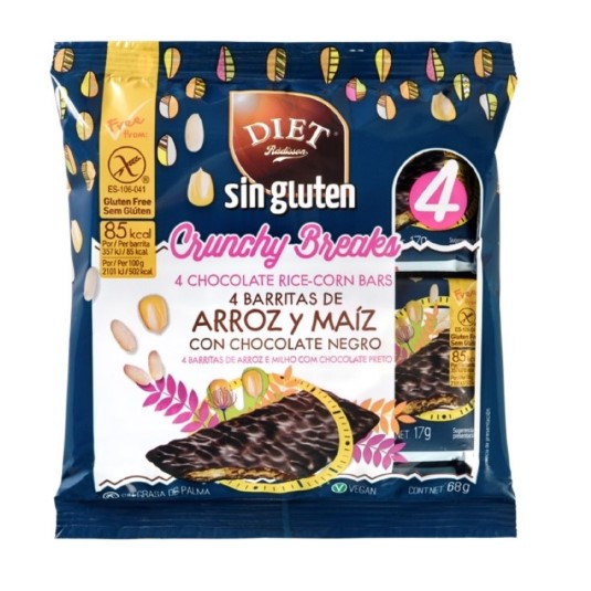 Barritas de Arroz y Maiz con Chocolate Diat 68GR