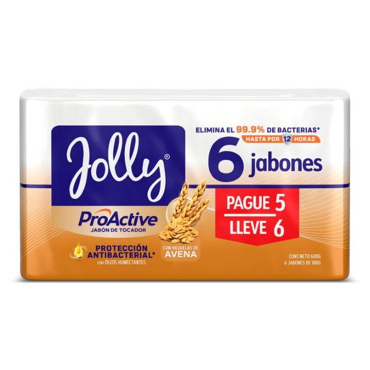 Jabon Proactive Antibacterial Avena Sixpack 600GR
