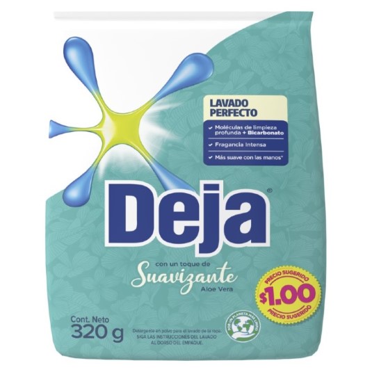 Detergente Deja Polvo Con Suaviz Aloe Vera 320 Gr