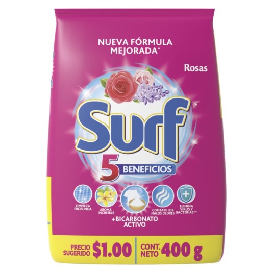 Detergente Surf Polvo Rosas Y Lilas 400 Gr