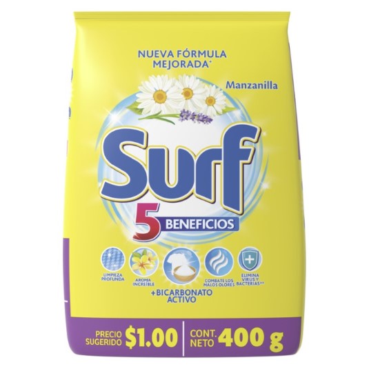 Detergente Surf Polvo Manzanilla 400 Gr