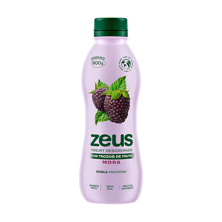 Yogurt Zeus Descremado Con Mora Botella 950 Gr