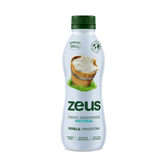 Yogurt Zeus Descremado Natural Botella 950 Gr
