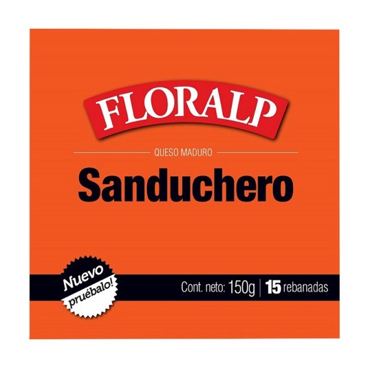 Queso Floralp Sanduchero Rebanado 150 Gr