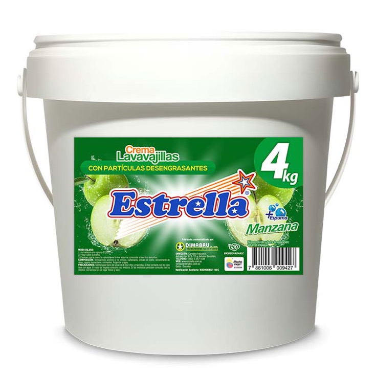 Crema Lava Vajilla Estrella Manzana 4 Kg