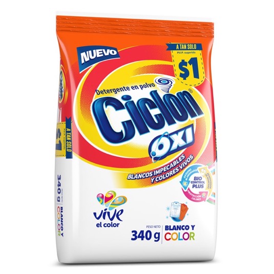 Detergente Ciclon Polvo Oxi Funda 340 Gr