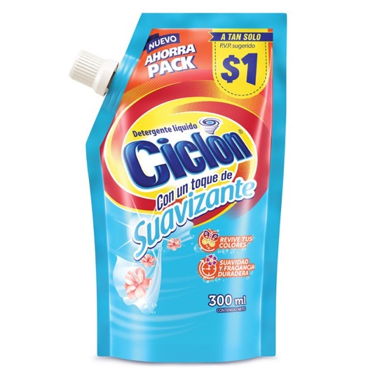 Detergente Ciclon Liq Con Suaviz Doypack 300 Ml