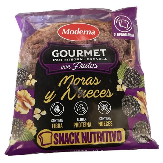 Pan Modera De Moras Y Nueces 2Pack 70 Gr