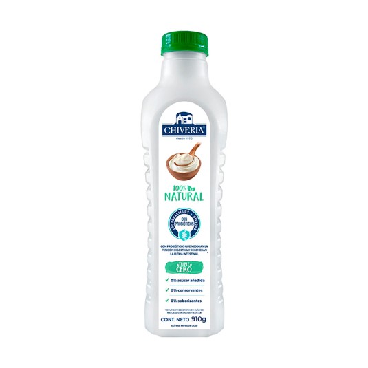 Yogurt Chiveria Natural Semidescr Botella 910 G