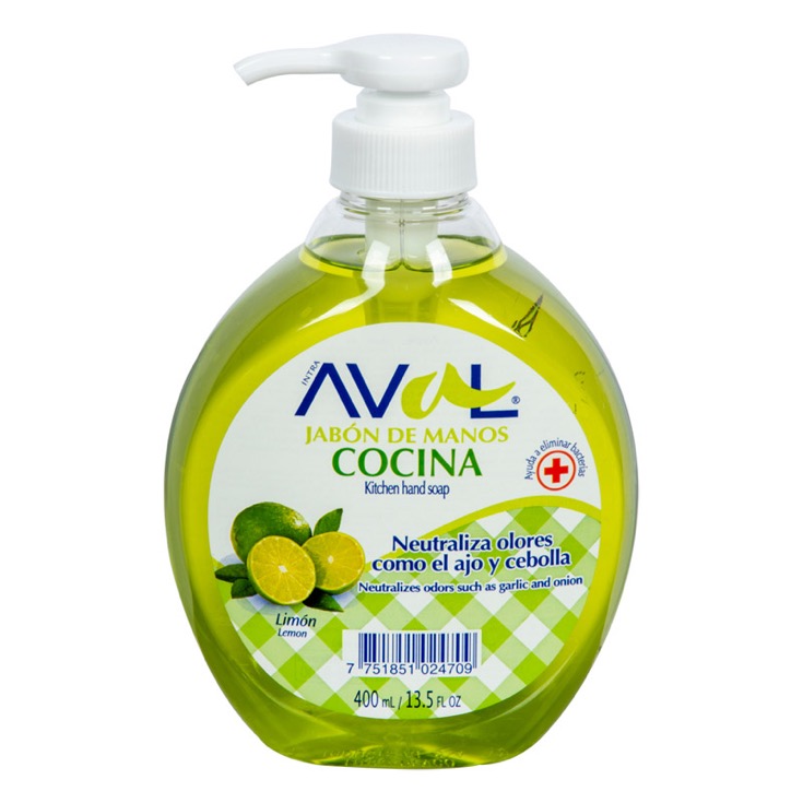 Jabon Liquido Aval De Cocina Aroma Limon 400 Ml