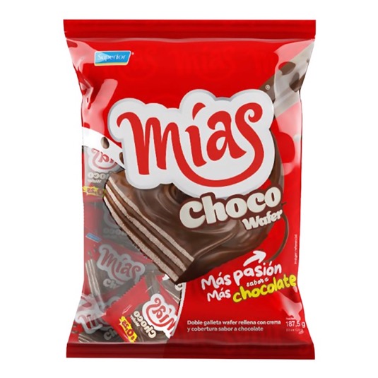 Galleta Waffer Chocolate Mias 187 Gr