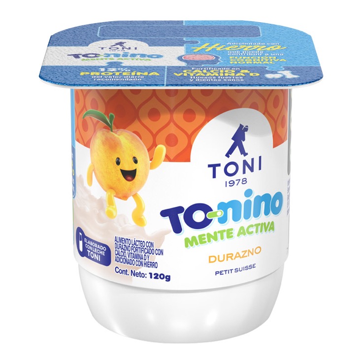 Yogurt Toni Tonino Mente Activa Durazno 120 Gr