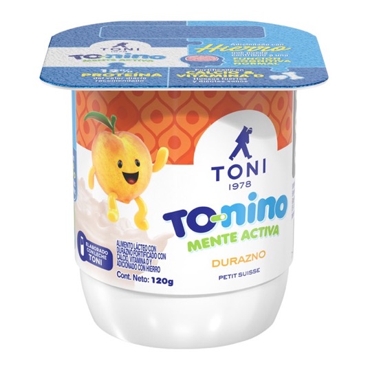 Yogurt Toni Tonino Mente Activa Durazno 120 Gr