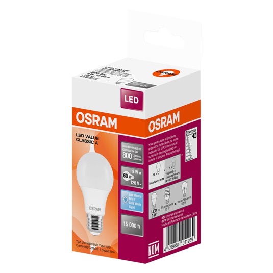 Foco Led Osram A60 9W Luz Blanca