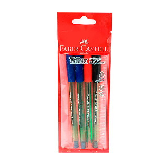 Esfero Faber-Castell 035 2 Azul-1Rojo-1Negro