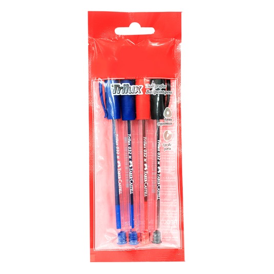 Esfero Trilux 032M X 4 Colores 2Azules-1Rojo-1Negr