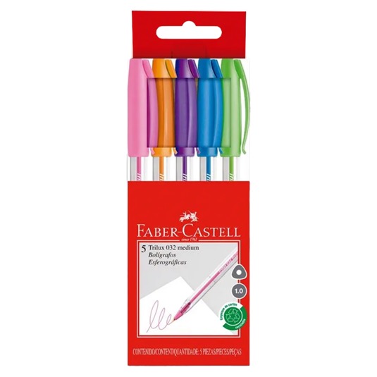 Boligrafo Medio Trilux #032 5 Color Rs-Cl-An-Vi-Vl