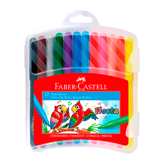 Marcador Fiesta Faber-Castell Estuche Rigido X 12