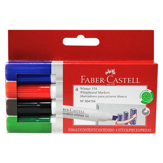 Marcador Fader Castell Pizarra #154 X 4 Colores