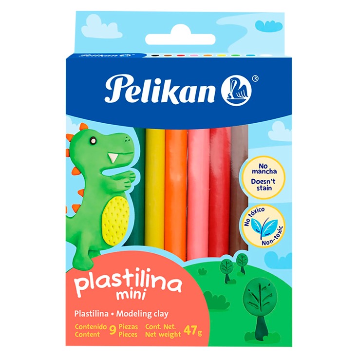 Plastilina De Colores Mini Pelikan X 9 Unidades