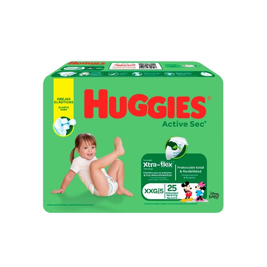 Pañales Huggies Active Sec Xxg