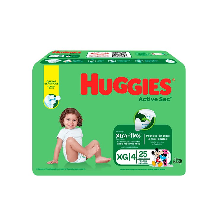 Pañales Huggies Active Sec Xg