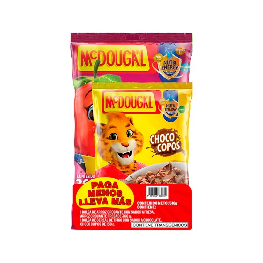 Cereal Funda Arroz Crocante Fresa Mc Dougal 360 Gr + Choco C