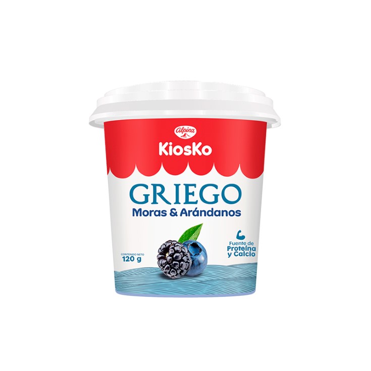 Yogurt Kiosko Griego Mora Y Arandano 120Gr