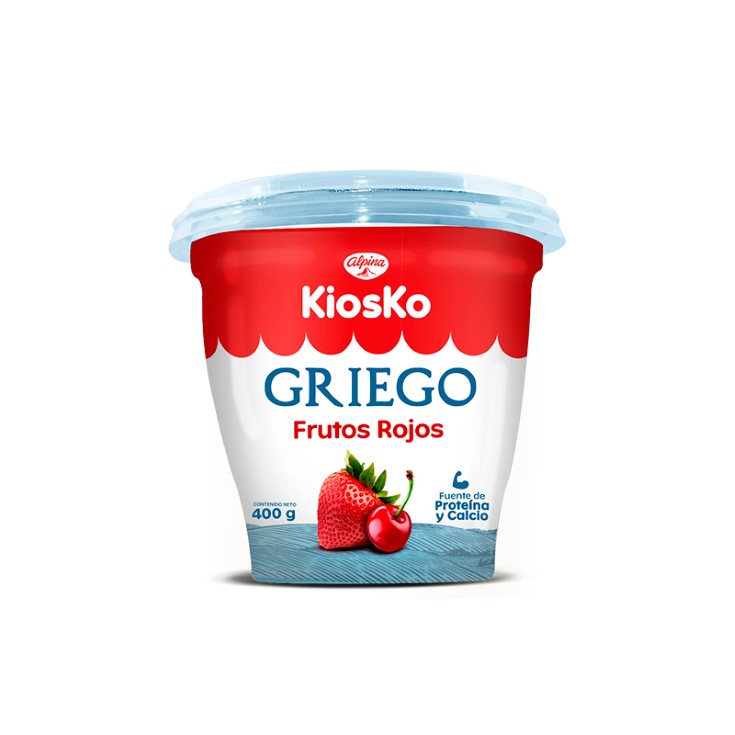 Yogurt Kiosko Griego Frutos Rojos 400Gr