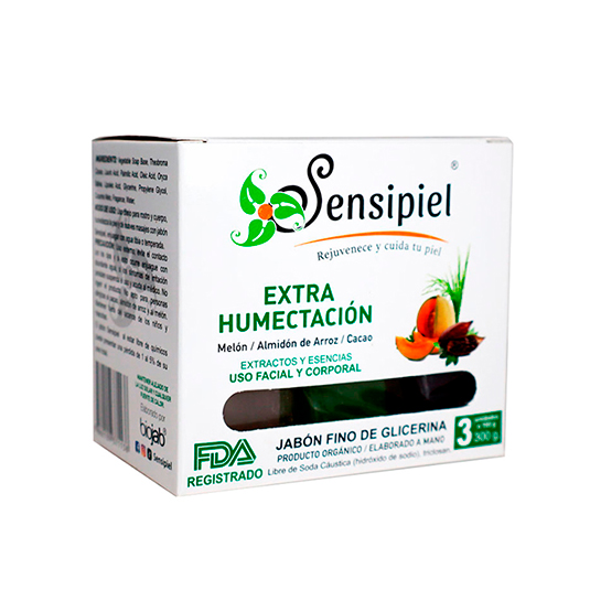 Sensipiel Jabon Tripack Cacao, Almidon Arroz, Melon Y Pepino