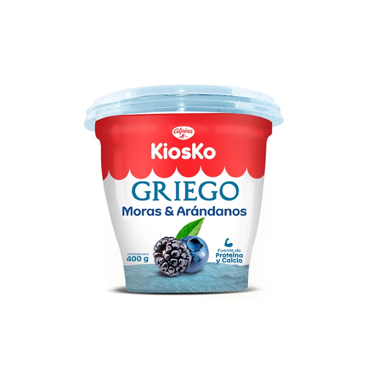 Yogurt Kiosko Griego Mora Y Arandano 400Gr