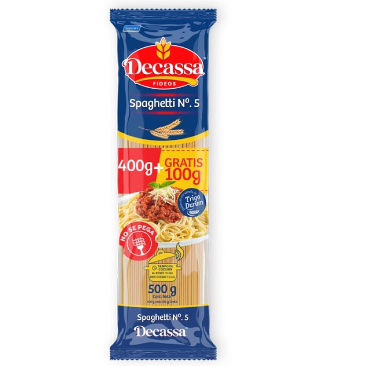 SPAGHETTI DECASSA 400 GR + 100 GR GRATIS
