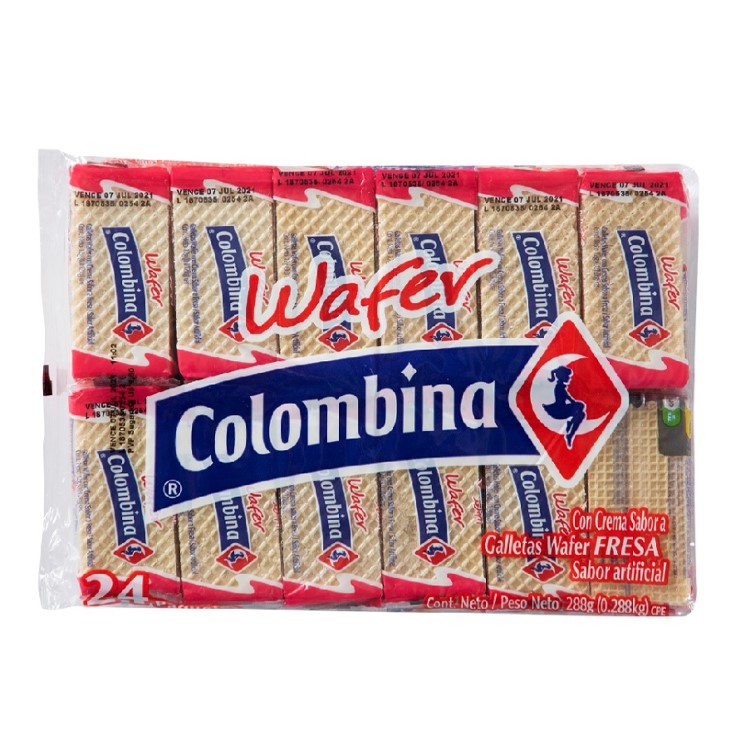 Waffer Fresa Colombina 12 Gr Waffer Fresa Colombina 12 Gr